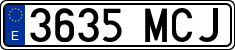 License plates of Spain, Ordinary (2000)