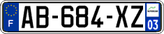 French license plate, SIV (ordinary)