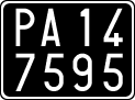 License plate of Italy, Cars (1927 year series)