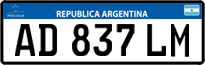 License plate of Argentina, Cars (Mercosur, AB 123 CD)