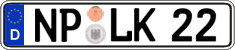 German license plate, Regular plates