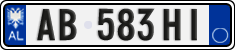 License plate of Albania, Cars (2011)