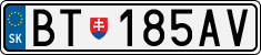 License plate of Slovakia, Cars