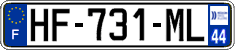 French license plate, SIV (ordinary)
