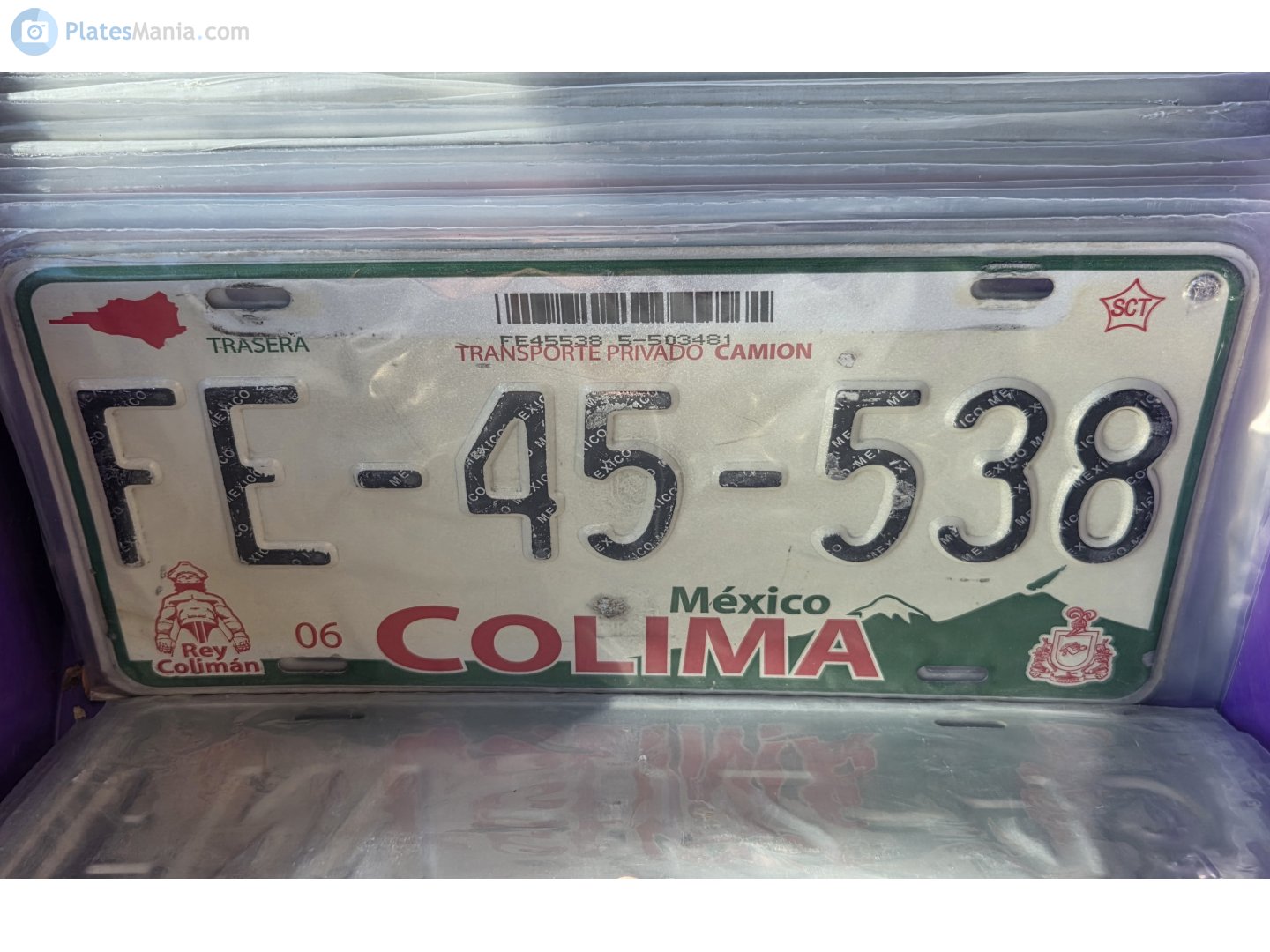 FE-45-538, License plate without vehicle 