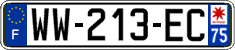 French license plate, SIV (temporary)