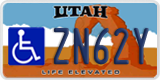 Utah, Vehicles for disabled persons (AB12C/1234A)