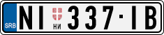 License plate of Serbia, Cars