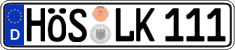 German license plate, Regular plates