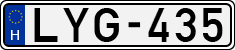 license plates of Hungary, Cars (1990)