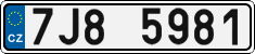 License plate of the Czech Republic, Cars (2001)