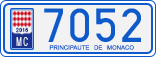 License plate of Monaco, Cars