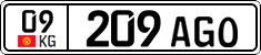 License plate of Kyrgyzstan, Private owners (2016)