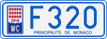 License plate of Monaco, Cars