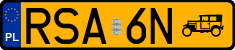License plates of Poland, Oldtimers