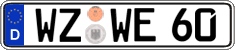 German license plate, Regular plates