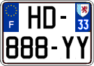 French license plate, SIV (ordinary)