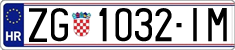 License plate of Croatia, Regular plates