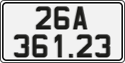 License plate of Vietnam, Cars