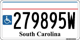 South Carolina, Vehicles for disabled persons (123456W)