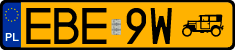 License plates of Poland, Oldtimers