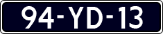 License plate of the Netherlands, Imported oldtimers (cars)