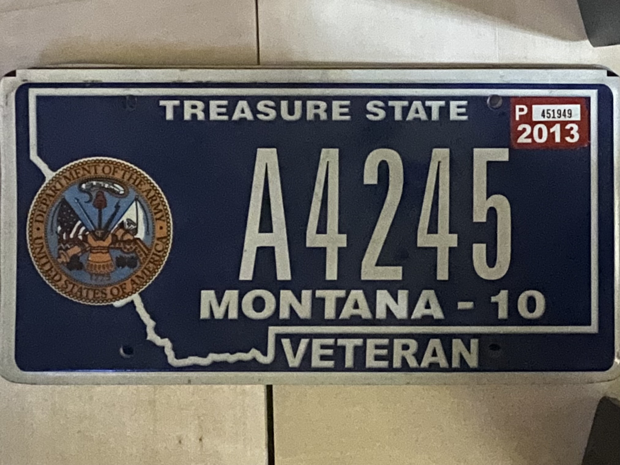 A4245, License plate without vehicle 