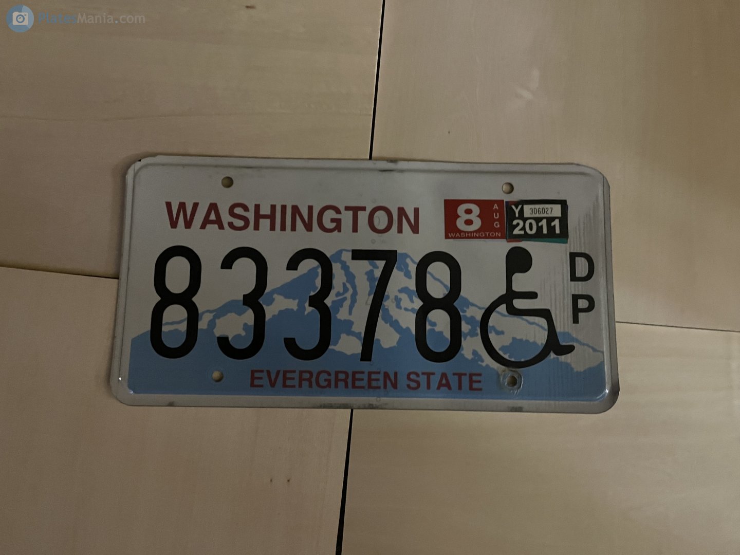 D/P 83378, License plate without vehicle 