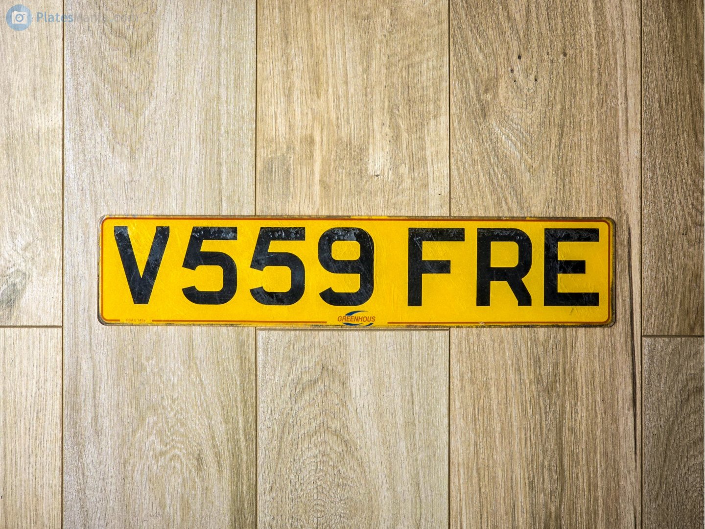 V559FRE, License plate without vehicle 