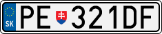 License plate of Slovakia, Cars
