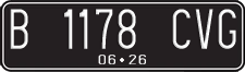 License plate of Indonesia, Regular plates
