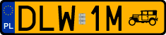 License plates of Poland, Oldtimers