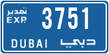 License plate of the UAE, Dubai, Export transit plates