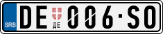 License plate of Serbia, Cars