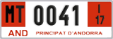 License plate of Andorra, Provisional (1234)