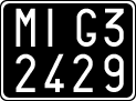 License plate of Italy, Cars (1927 year series)