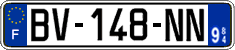 French license plate, SIV (ordinary)