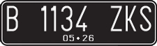 License plate of Indonesia, Regular plates