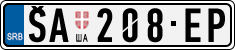License plate of Serbia, Cars