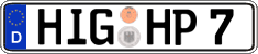 German license plate, Regular plates