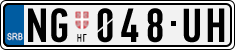 License plate of Serbia, Cars