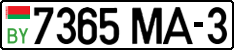 License plate Belarus, Cars (2004)