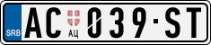 License plate of Serbia, Cars