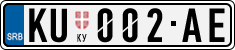 License plate of Serbia, Cars