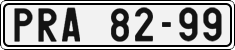 License plate of the Czech Republic, Cars (1960)