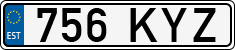 License plate of Estonia, Regular car plates