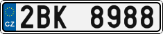 License plate of the Czech Republic, Cars (2001)