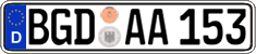 German license plate, Regular plates