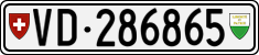 License plate of Switzerland, Cars