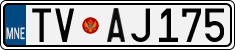 License plate of Montenegro, Cars